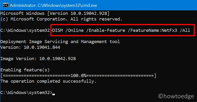 .NET Framework Error 0x800F080C - Use DISM