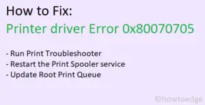 Printer driver Error 0x80070705