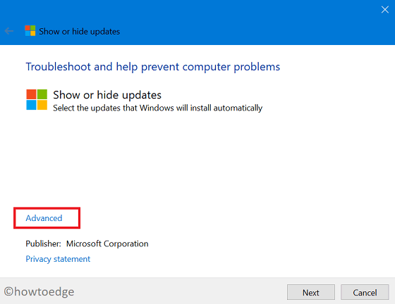 Windows 10 Update Error Code 0x800f024b - Advanced options