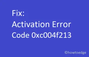 Activation Error 0xc004f213