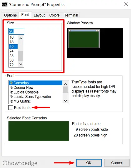 Personalize Command Prompt - Change Font