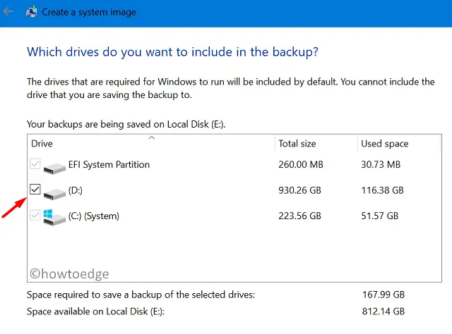 create a full backup of files and folders - include other drive