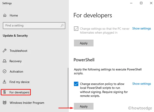 Allow Local PowerShell to run without signing