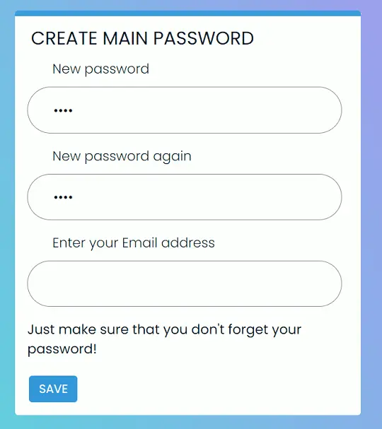 Browser Lock Password Setting