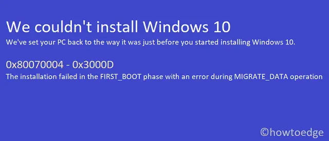 Installation Error 0x800707E7 – 0x3000D