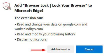 Password Protect Microsoft Edge - Add to Edge