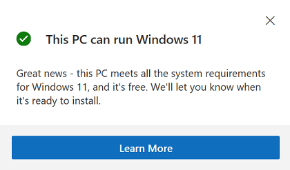 This PC Can run Windows 11