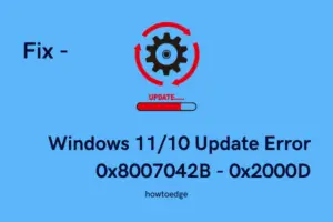 Windows 11-10 Update Error 0x8007042B - 0x2000D