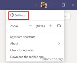 Microsoft Teams user account setting