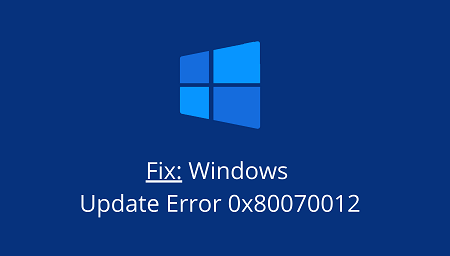 Windows Update Error 0x80070012