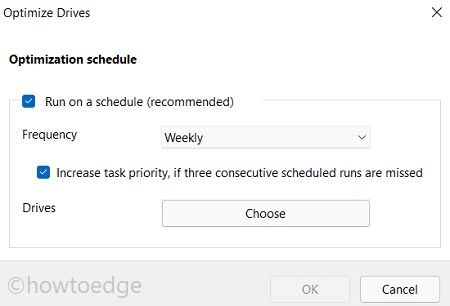 defrag Hard Drive on Windows 10 or 11 - Schedule Optimizations