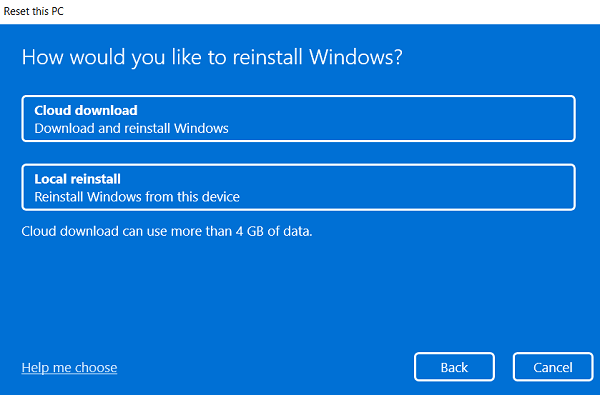 Repair Windows 11 - Reset this PC