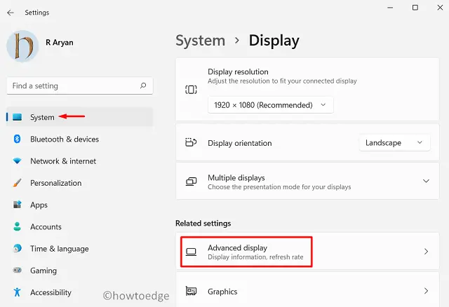 Check your Graphics Card - System Display