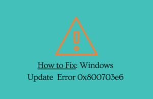 How to Fix Error 0x800703e6 while installing Windows updates