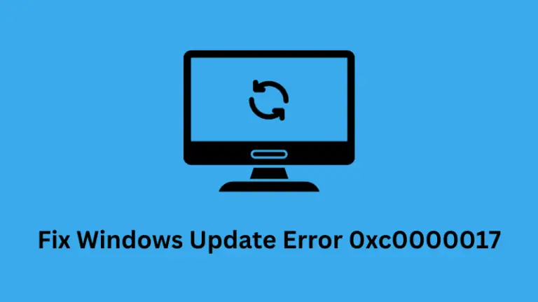 Fix Windows Update Error 0xc0000017