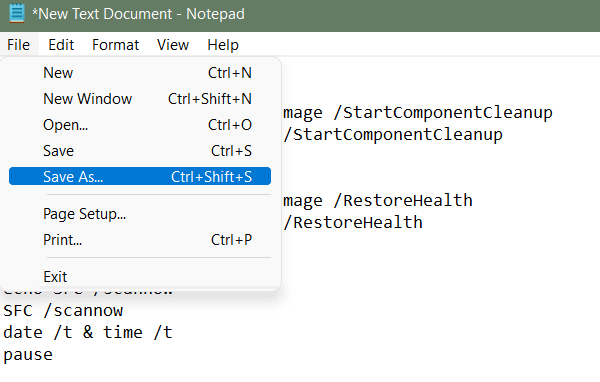 Run SFC DISM using Batch file