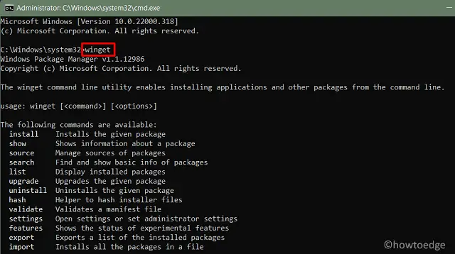 Run winget command - Install and Start Using Winget