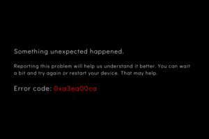 Fix Error code 0xa3ea00ca