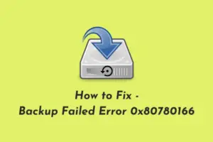 How to Fix - Backup Failed Error 0x80780166