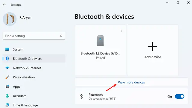 View more Bluetooth devices