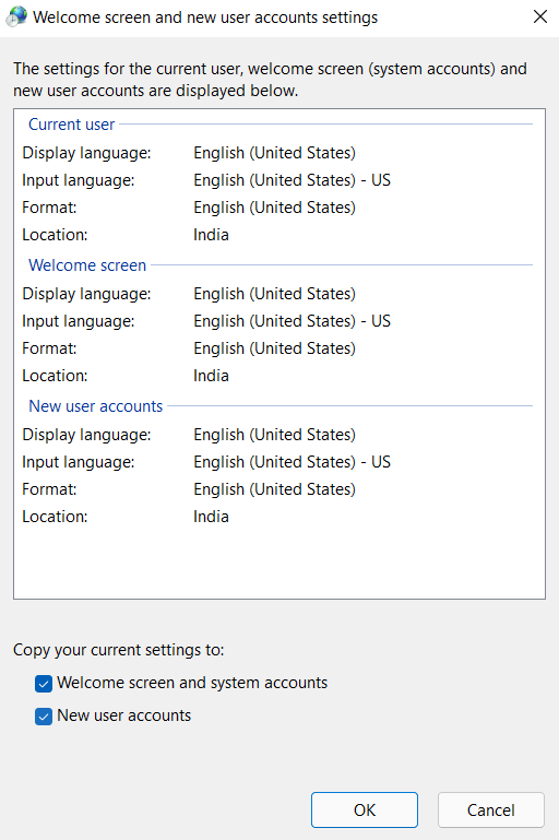 new account system settings