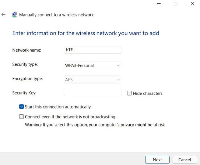 Add and Connect to a Wi-Fi Network via Control Panel