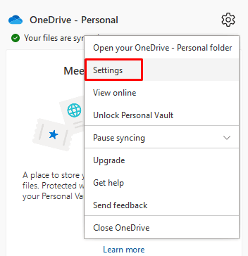 OneDrive Settings