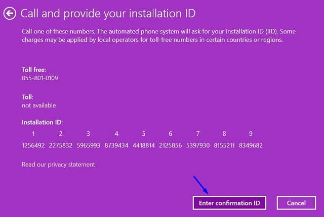 call and provide your Installation ID - Windows 11