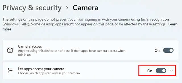 Allow Camera Access