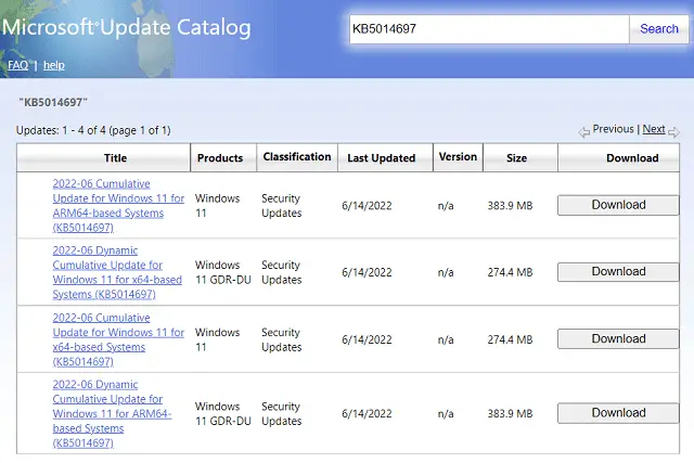 Windows 11 KB5014697 Security Update June 2022