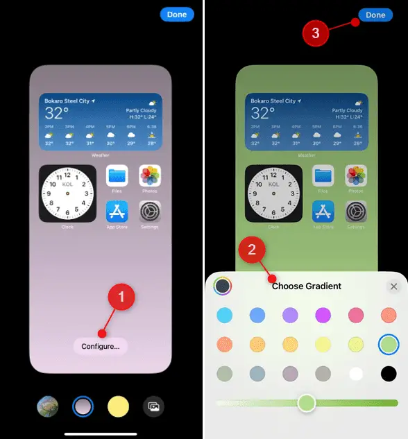 Choose a different gradient for your home screen