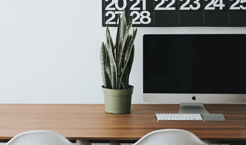 A Desktop Computer is on Table