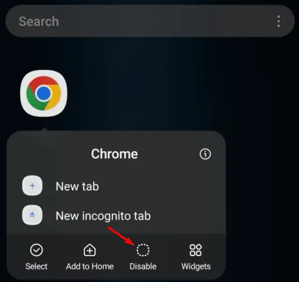 Disable Chrome on Android