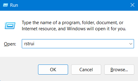 Open System Restore using Rstrui