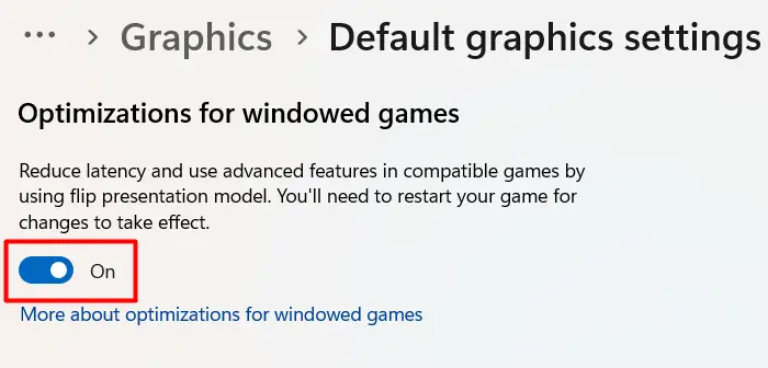 Enable windowed games optimizations