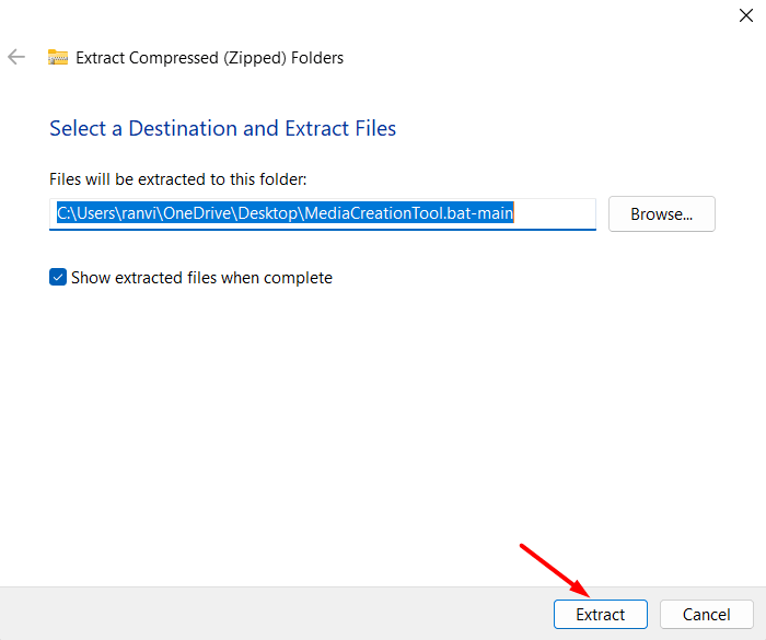 Extract Skip TPM Check Script Zip File - error code 0x80888002