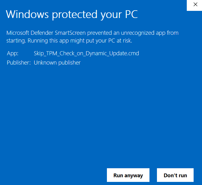 Run Skip TPM Check Script