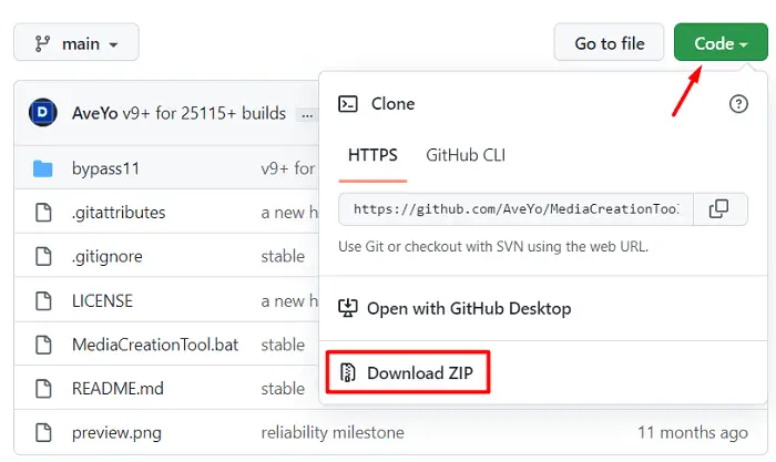 Visit GitHub and download Skip TPM