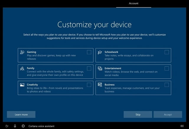 Customize your device - Clean Install Windows 10 22H2