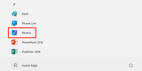 Launch Photos on Windows 11
