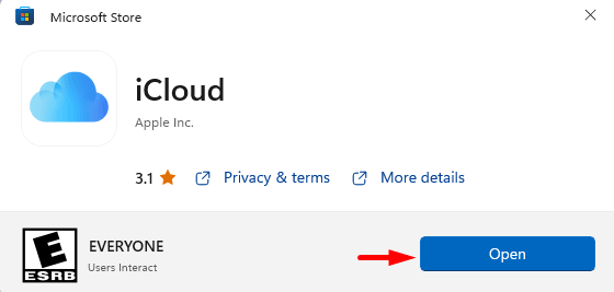 Open iCloud on Windows 11 PC