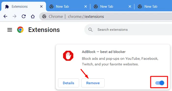 Remove Extensions from Google Chrome