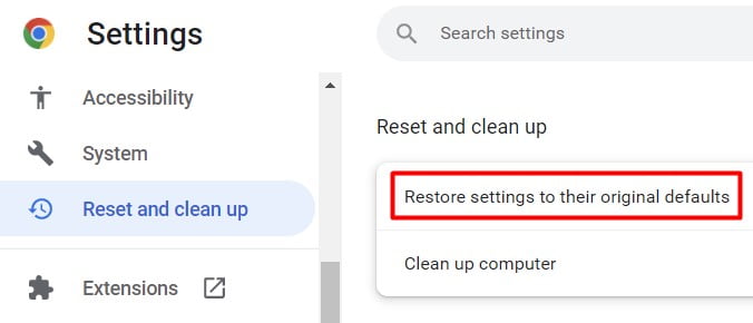 Reset and clean up