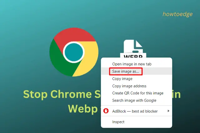 Save Image as under Chrome's Context menu