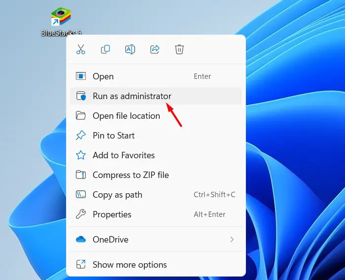 Run BlueStacks as Administrator