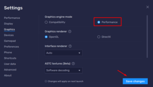 Change Graphics Engine Mode under BlueStacks