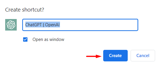 Make ChatGPT to open as a Windows on Chrome