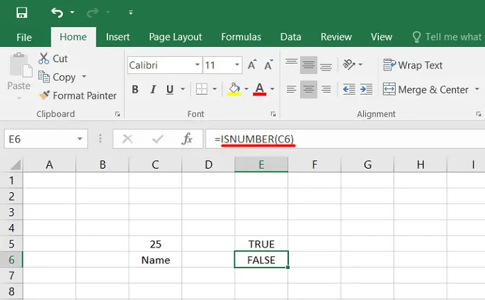 ISNUMBER function in Excel