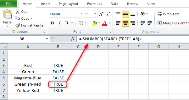 Use ISNUMBER with conditional formatting