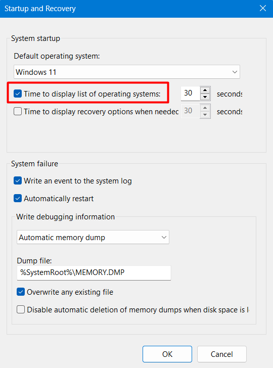 Change boot display time in Windows - Dual Boot Option Not Showing